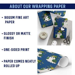Halloween GB Ghost Wrapping Paper Roll Pumpkin Ghost Costume Cheesehead TS10 Print Your Wear