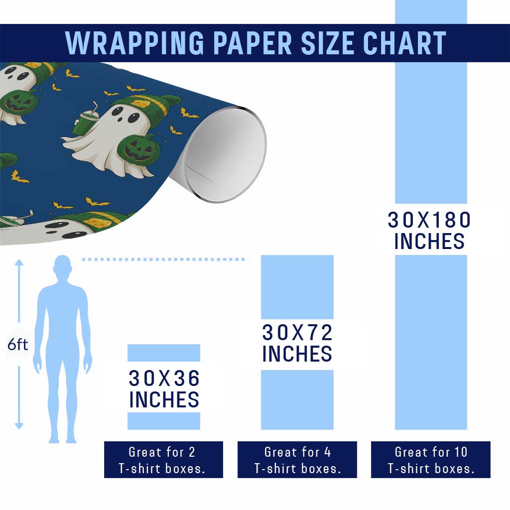 Halloween GB Ghost Wrapping Paper Roll Pumpkin Ghost Costume Cheesehead TS10 Print Your Wear