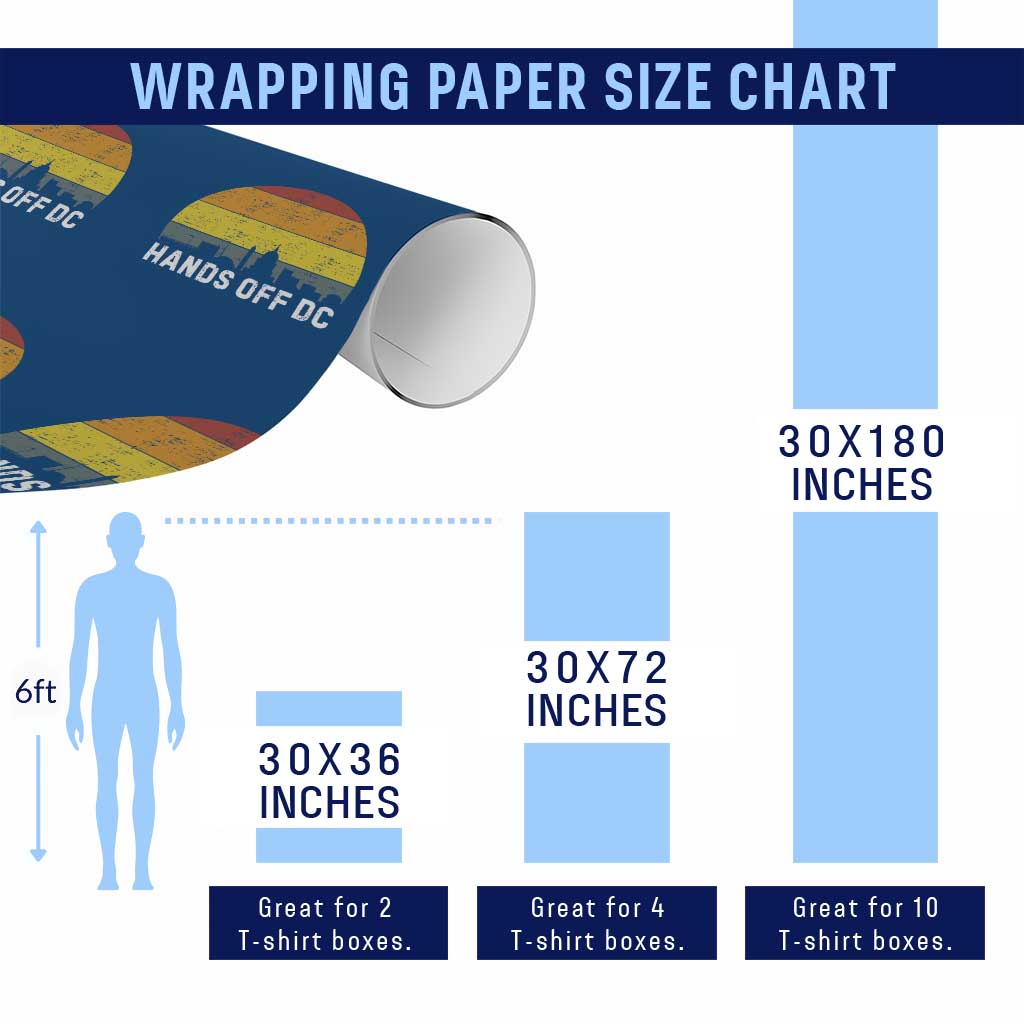 Hands Off DC Wrapping Paper Roll Retro Washington D.C. Skyline TS02 Print Your Wear