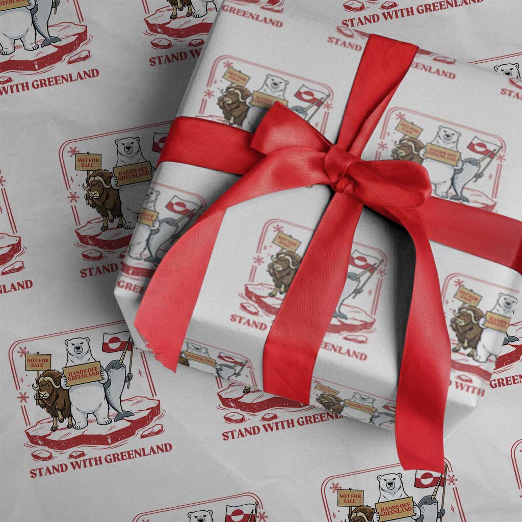 Hands Off Greenland Wrapping Paper Roll Support Greenlander Gift TS12 White Print Your Wear
