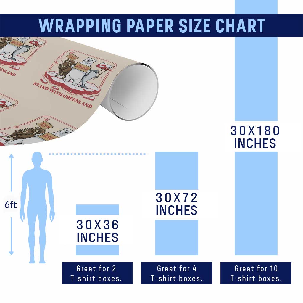 Hands Off Greenland Wrapping Paper Roll Support Greenlander Gift TS12 Print Your Wear