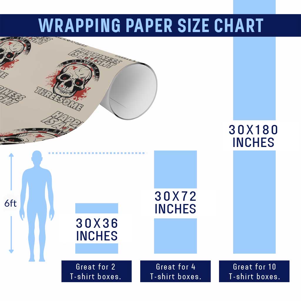 Happiness Is a Tight Threesome Wrapping Paper Roll Gothic Dart Player Gift TS12 Print Your Wear