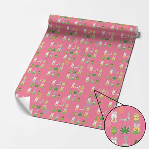 Happy 420 Easter Wrapping Paper Roll TS02 Pink Print Your Wear