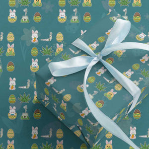 Happy 420 Easter Wrapping Paper Roll TS02 Teal Print Your Wear