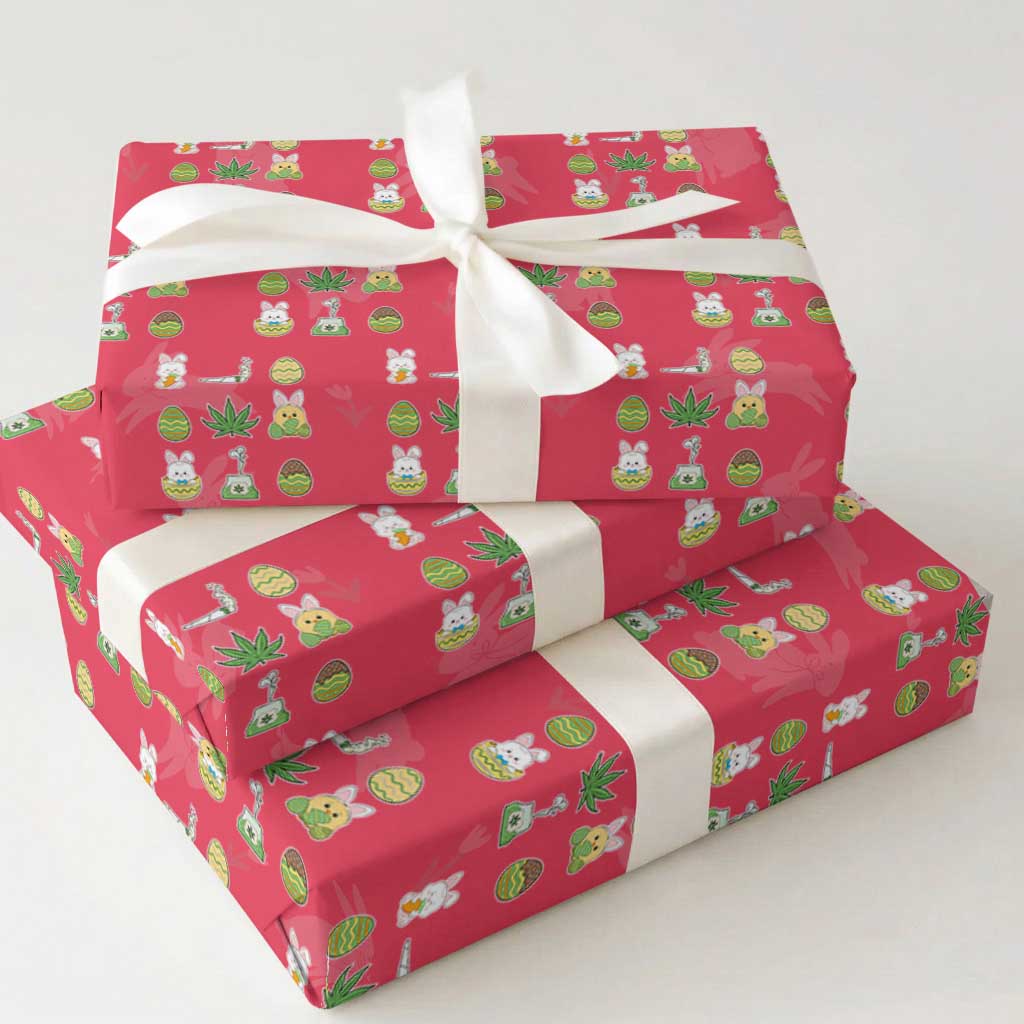 Happy 420 Easter Wrapping Paper Roll TS02 Red Print Your Wear