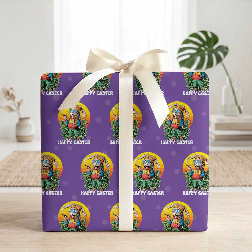 Happy 420 Easter Wrapping Paper Roll Funny Bunny Smoking Weed TS02 Purple Print Your Wear
