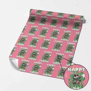 Happy 420 Easter Wrapping Paper Roll Funny Smoking Easter Bunny TS02 Pink Print Your Wear