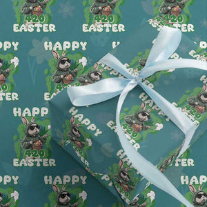 Happy 420 Easter Wrapping Paper Roll Funny Smoking Easter Bunny TS02 Teal Print Your Wear
