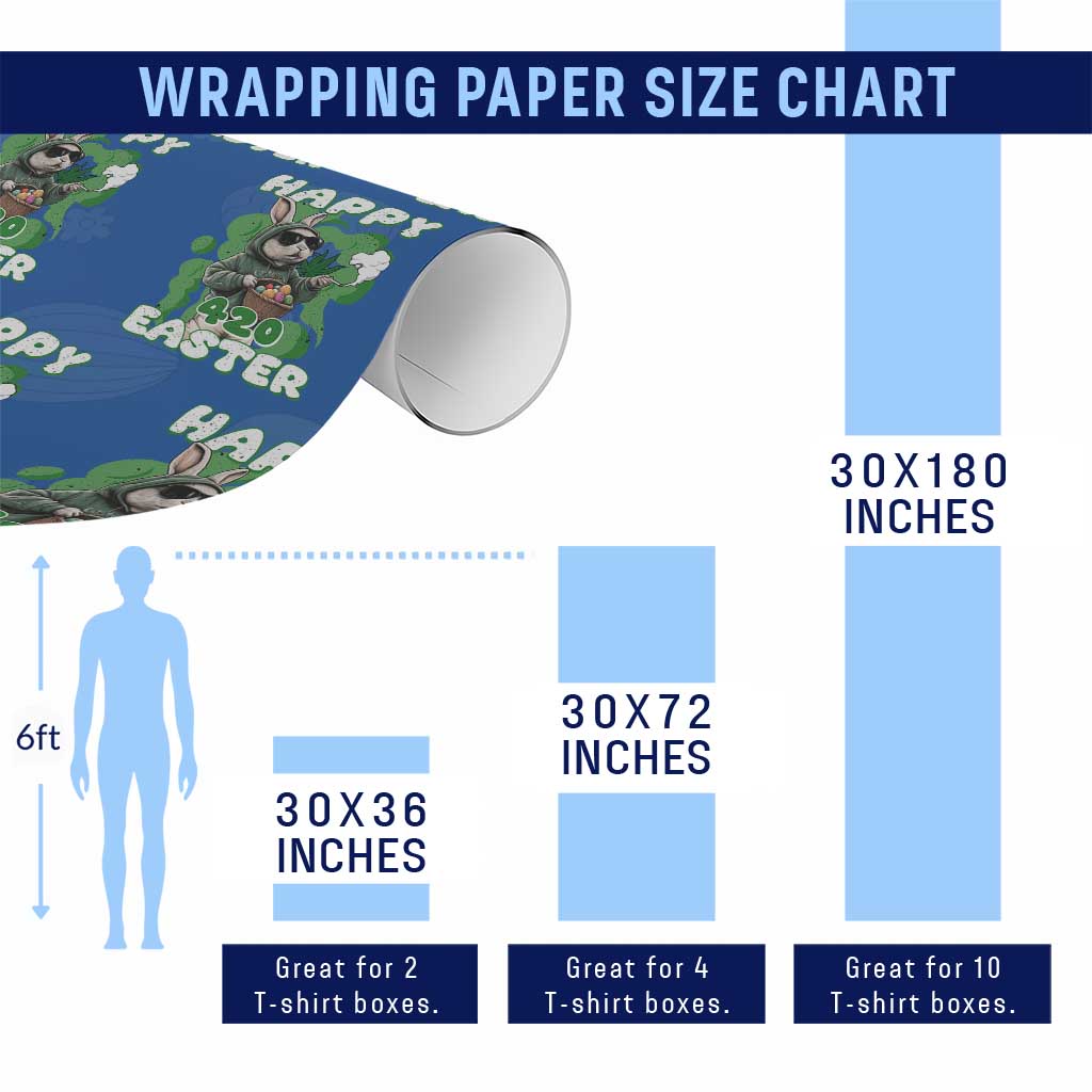 Happy 420 Easter Wrapping Paper Roll Funny Smoking Easter Bunny TS02 Print Your Wear