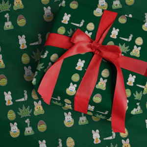 Happy 420 Easter Wrapping Paper Roll TS02 Green Print Your Wear
