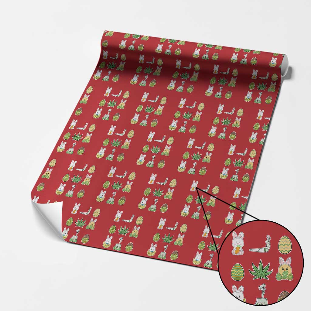 Happy 420 Easter Wrapping Paper Roll TS02 Red Print Your Wear