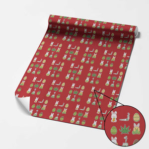 Happy 420 Easter Wrapping Paper Roll TS02 Red Print Your Wear