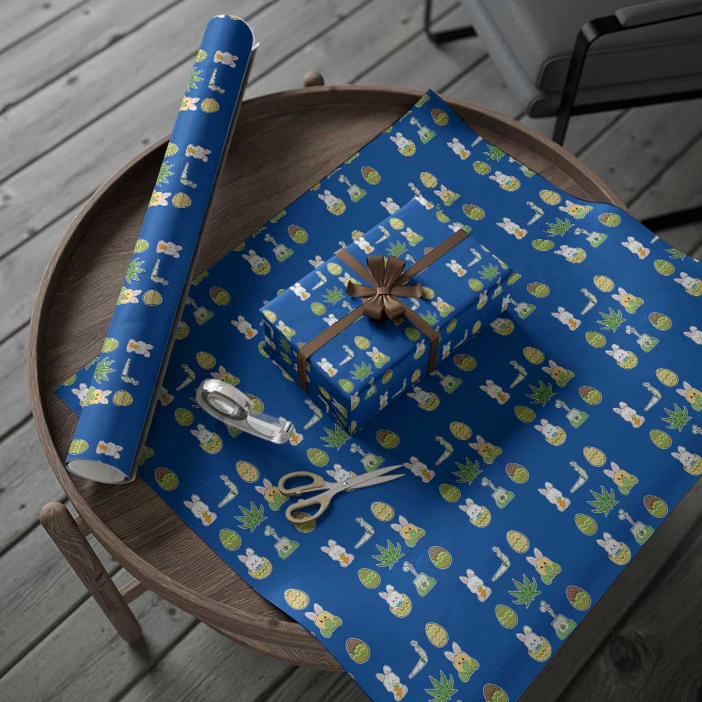 Happy 420 Easter Wrapping Paper Roll TS02 Blue Print Your Wear