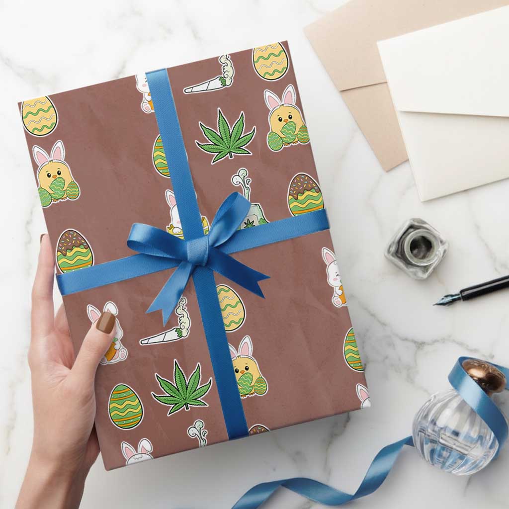 Happy 420 Easter Wrapping Paper Roll TS02 Mocha Print Your Wear
