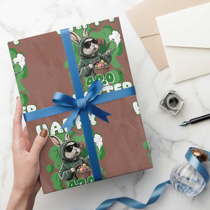 Happy 420 Easter Wrapping Paper Roll Funny Smoking Easter Bunny TS02 Mocha Print Your Wear