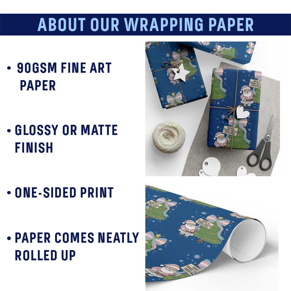 Have A Trans Tastic Christmas Wrapping Paper Roll Transgender Pride TS12 Print Your Wear