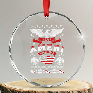 Have Ameri-Xmas USA Patriotic Eagle Xmas Crystal Glass Ornament TS09 Transparent Glass 3'' Circle Print Your Wear