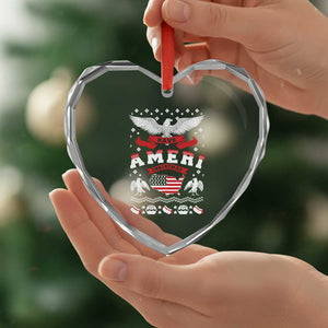 Have Ameri-Xmas USA Patriotic Eagle Xmas Heart Crystal Glass Ornament TS09 Print Your Wear
