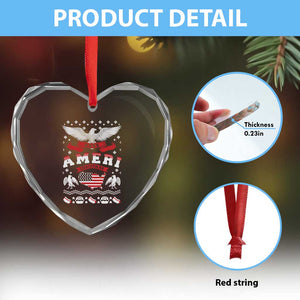 Have Ameri-Xmas USA Patriotic Eagle Xmas Heart Crystal Glass Ornament TS09 Print Your Wear