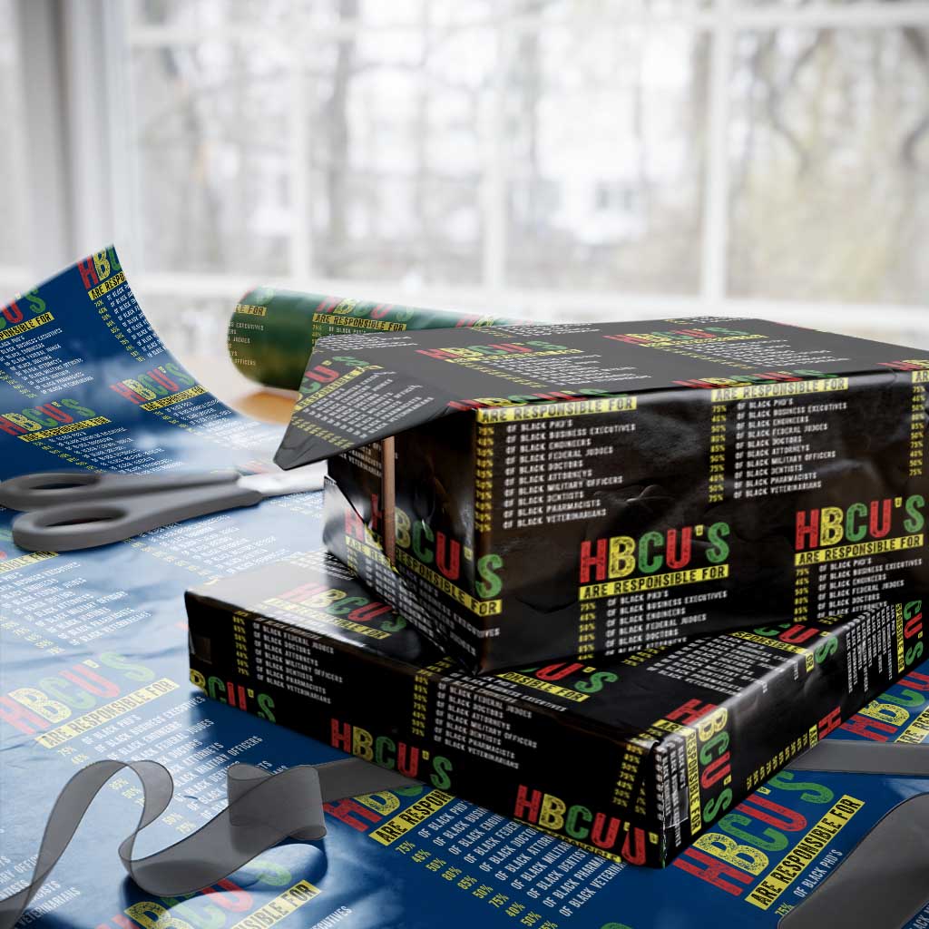 HBCUs Are Responsible For Black Excellence Wrapping Paper Roll Powerful Education Impact Statistics Pride TS02 Black Print Your Wear