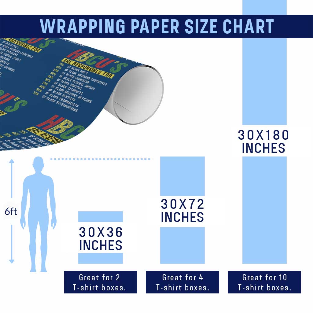 HBCUs Are Responsible For Black Excellence Wrapping Paper Roll Powerful Education Impact Statistics Pride TS02 Print Your Wear