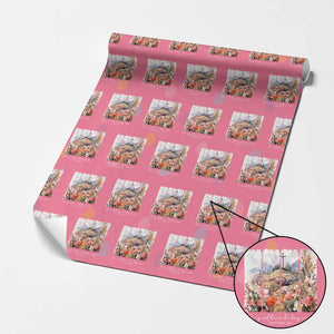 He Is Not Here He Has Risen Wrapping Paper Roll Christian Easter Religious Bible Verse TS11 Pink Print Your Wear