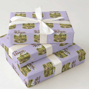 He Is Risen Hop On Wrapping Paper Roll Christian Easter Frog TS14 Violet Print Your Wear