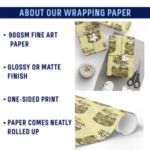 He Is Risen Hop On Wrapping Paper Roll Christian Easter Frog TS14 Print Your Wear