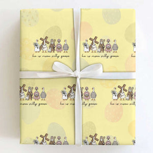 He Is Risen Silly Goose Wrapping Paper Roll Funny Christian Easter TS14 Light Yellow Print Your Wear