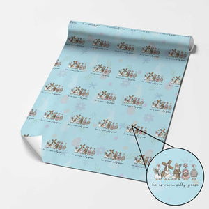 He Is Risen Silly Goose Wrapping Paper Roll Funny Christian Easter TS14 Light Blue Print Your Wear