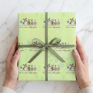 He Is Risen Silly Goose Wrapping Paper Roll Funny Christian Easter TS14 Lime Print Your Wear