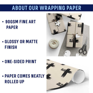 He Is Risen Wrapping Paper Roll Christian Easter Cross TS10 Print Your Wear