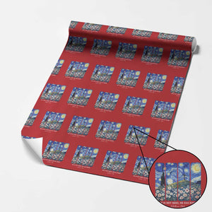 He is Risen Wrapping Paper Roll Christian Easter Starry Night Van Gogh TS14 Red Print Your Wear
