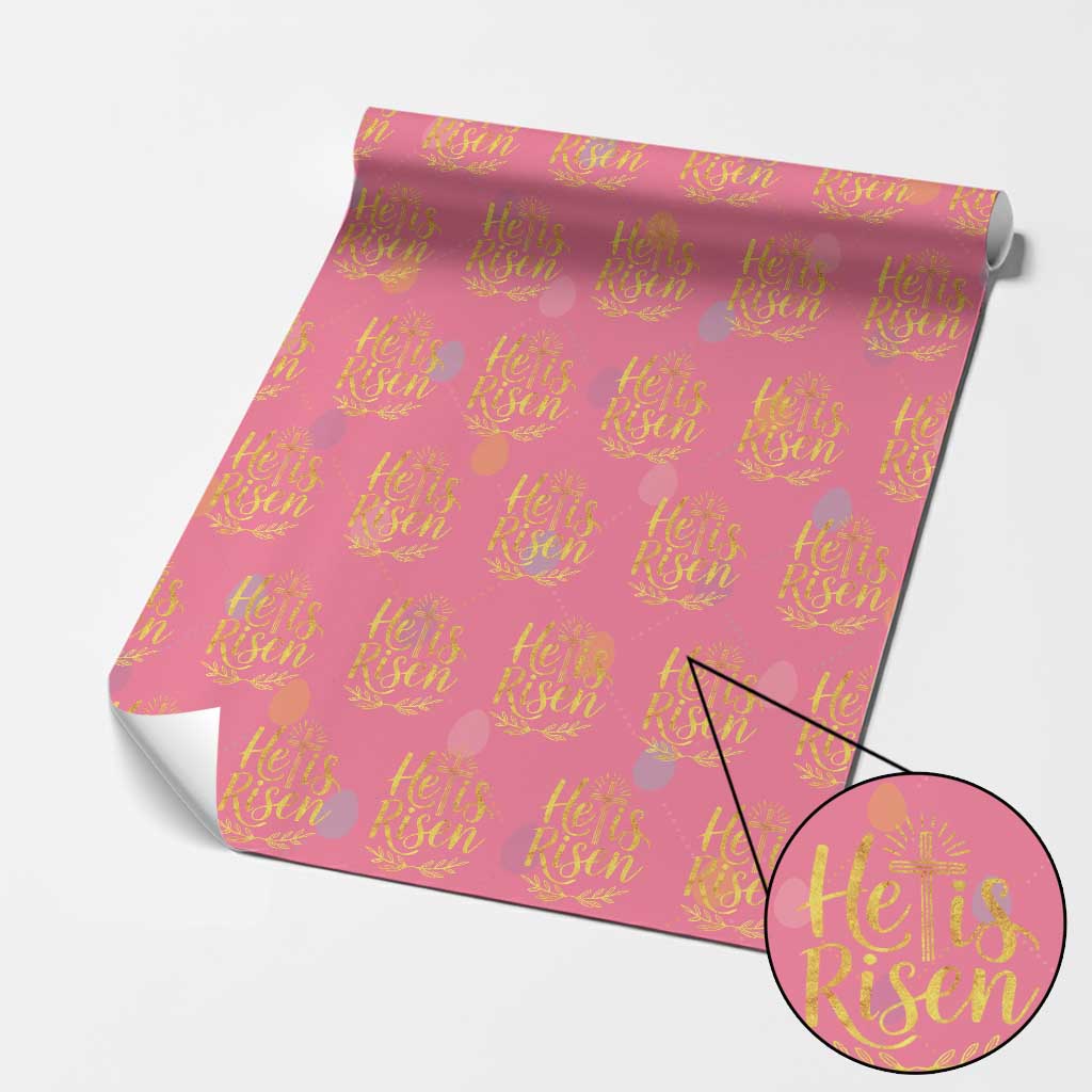 He Is Risen Wrapping Paper Roll Jesus Easter Religious Christians TS10 Pink Print Your Wear