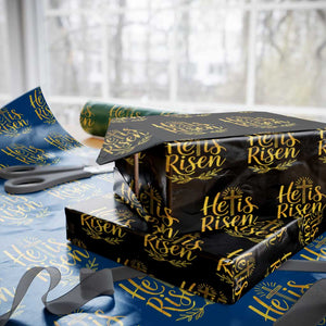 He Is Risen Wrapping Paper Roll Jesus Easter Religious Christians TS10 Black Print Your Wear
