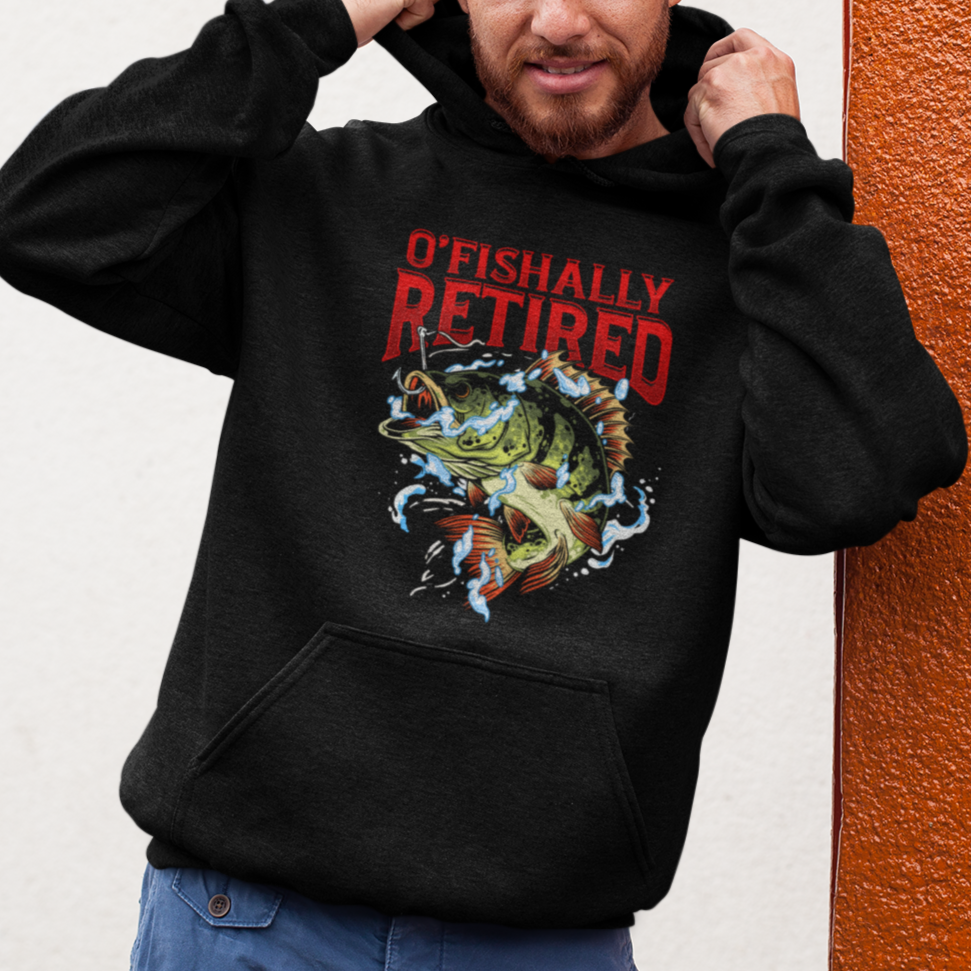 Retirement Hoodie O'fishally Retired Fishing Men TS09 Printyourwear