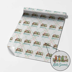 Hello Summer Parrots Wrapping Paper Roll Tropical Beach Vacation Graphic TS12 Christmas Plaid Print Your Wear