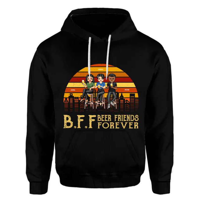 Personalized Bestie Hoodie BFF Beer Friends Forever CTM Youth Custom - Printyourwear