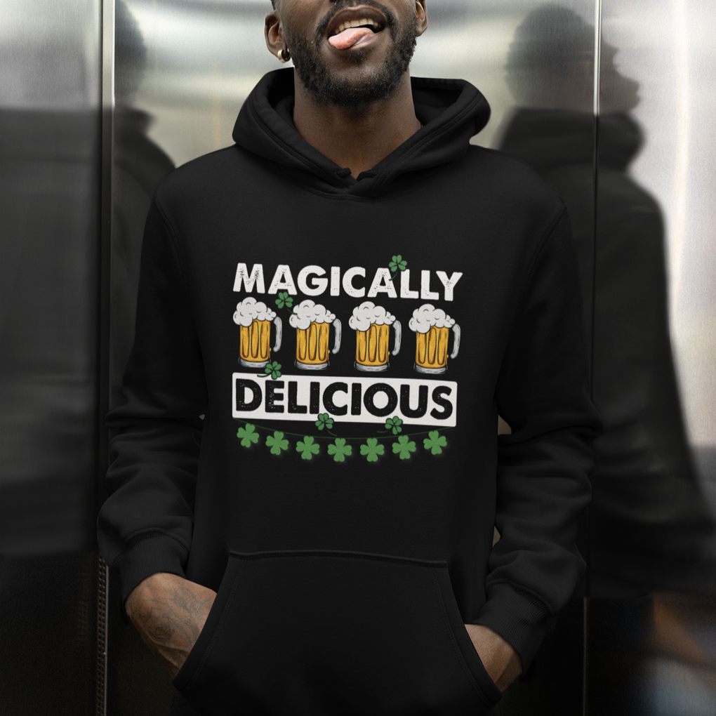 Funny St. Patricks Day Drinking Hoodie Magically Delicious Beers Lovers TS02 Printyourwear