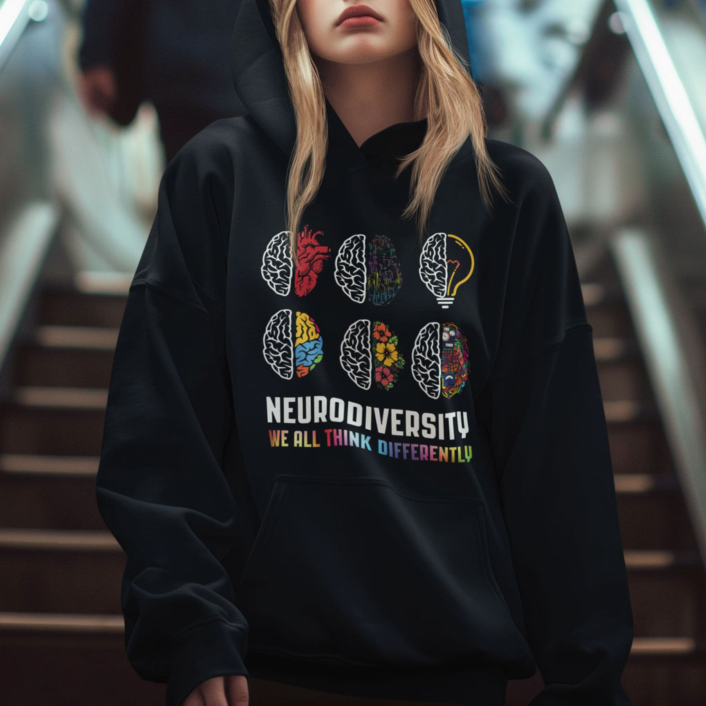 Neurodiversity Hoodie We All Think Differently Autism ADHD ASD TS09 Printyourwear