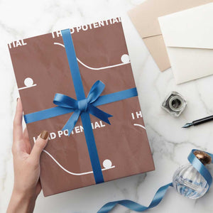 I Had Potential Wrapping Paper Roll Funny Sci Fi TS10 Mocha Print Your Wear