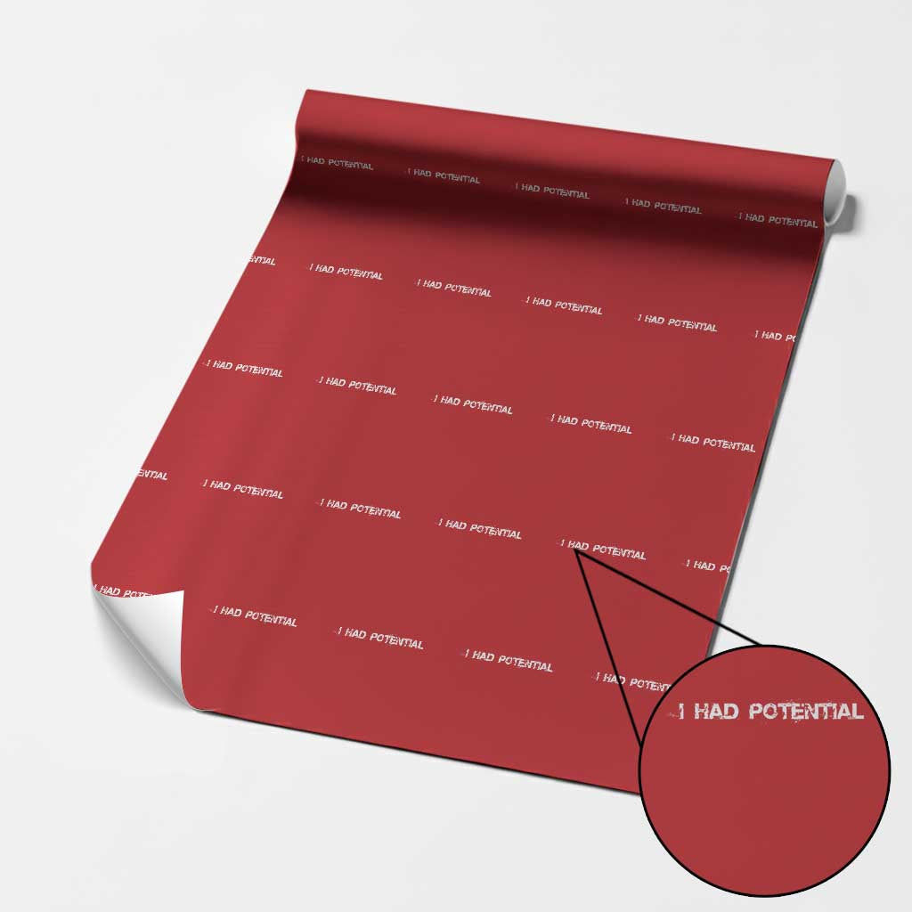 I Had Potential Wrapping Paper Roll Physics Sci Fi Joke TS11 Red Print Your Wear