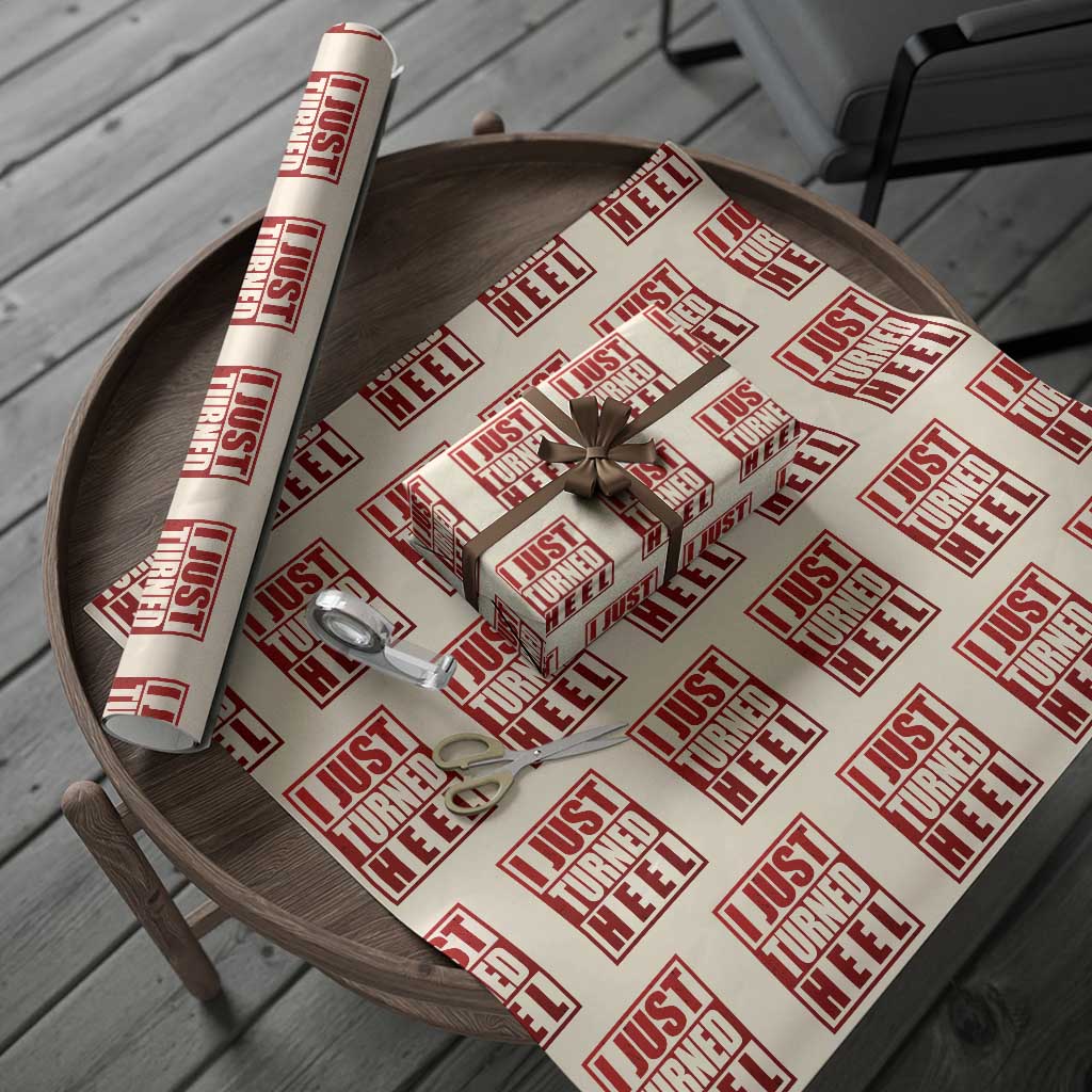 I Just Turned Heel Wrapping Paper Roll Pro Wrestling Retro Distressed TS10 Beige Print Your Wear