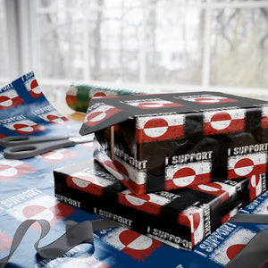 I Support Greenland Wrapping Paper Roll Grunge Flag TS10 Black Print Your Wear
