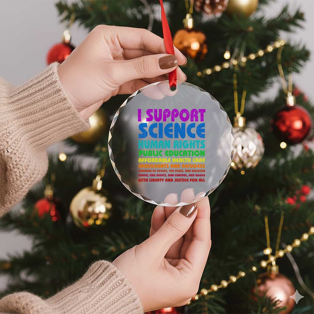 I Support Progressive Liberal Democratic Causes Protest Crystal Glass Ornament TS10 Print Your Wear
