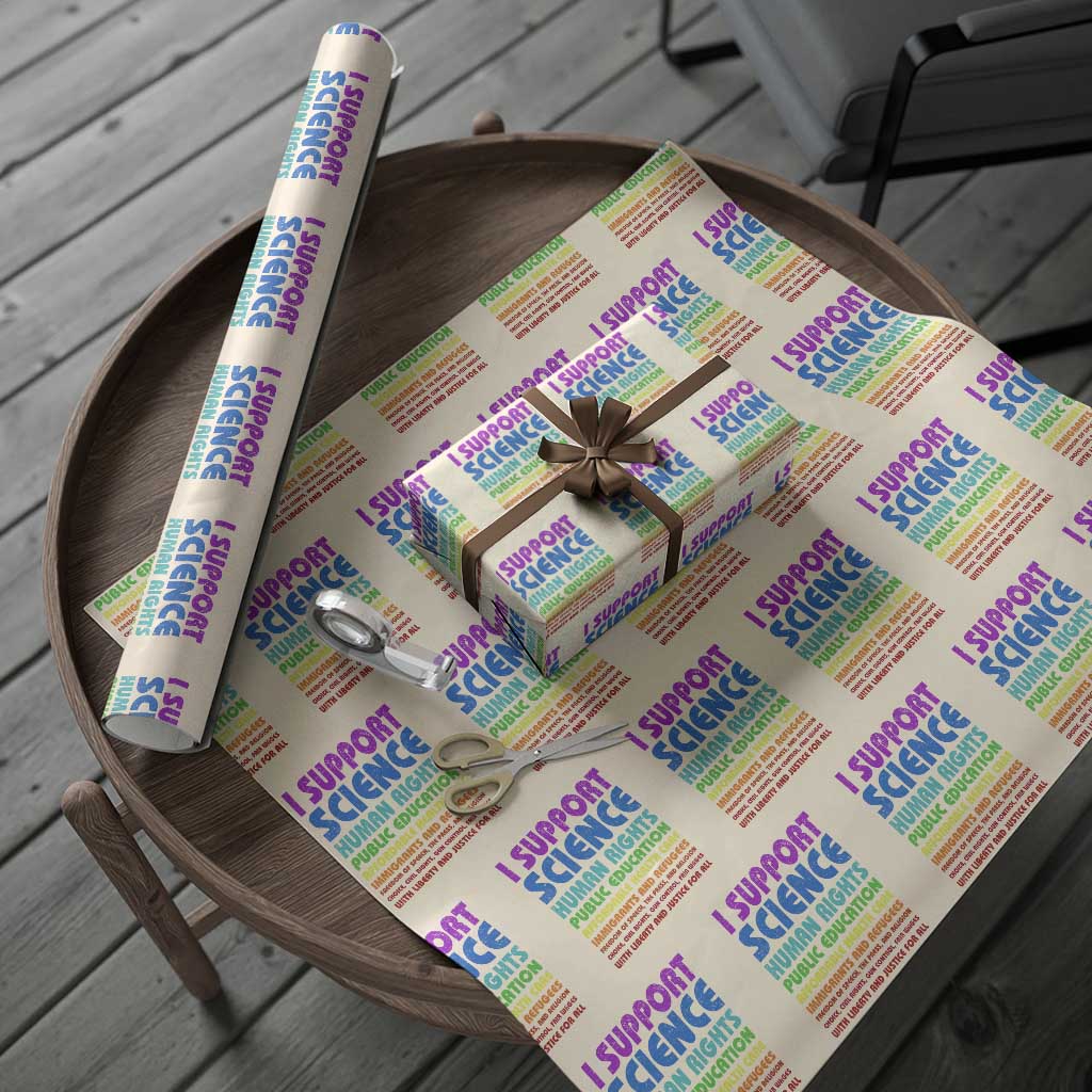 I Support Progressive Liberal Democratic Causes Protest Wrapping Paper Roll TS10 Beige Print Your Wear