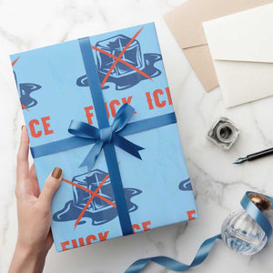 Ice Cube Anti ICE Immigration Human Rights Meme Wrapping Paper Roll TS14 Light Blue Print Your Wear