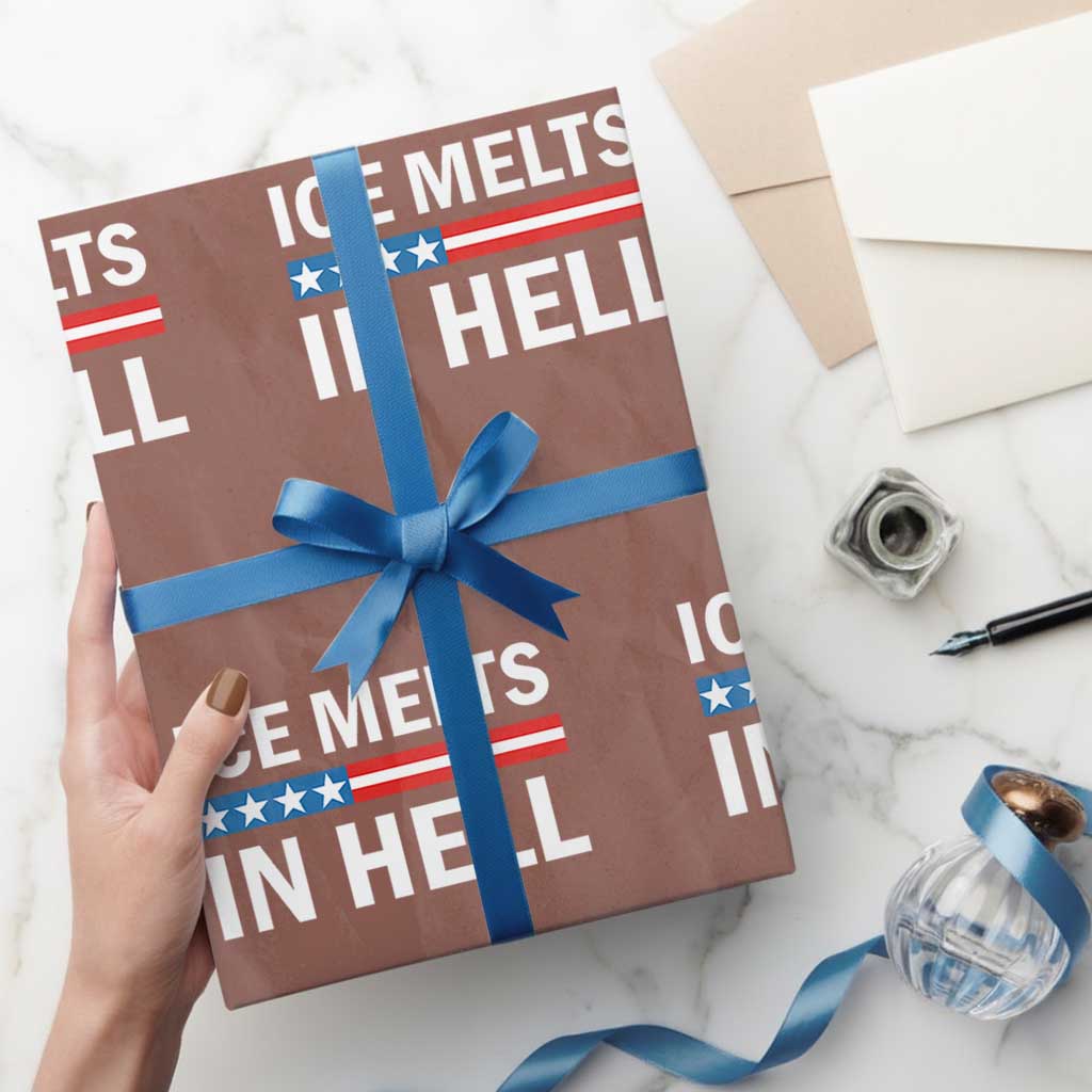 Ice Melts In Hell Wrapping Paper Roll Activist Statement Quote TS14 Mocha Print Your Wear