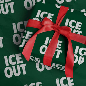 Ice Out Wrapping Paper Roll Abolish Ice Protest Statement TS11 Green Print Your Wear