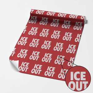 Ice Out Wrapping Paper Roll Abolish Ice Protest Statement TS11 Red Print Your Wear